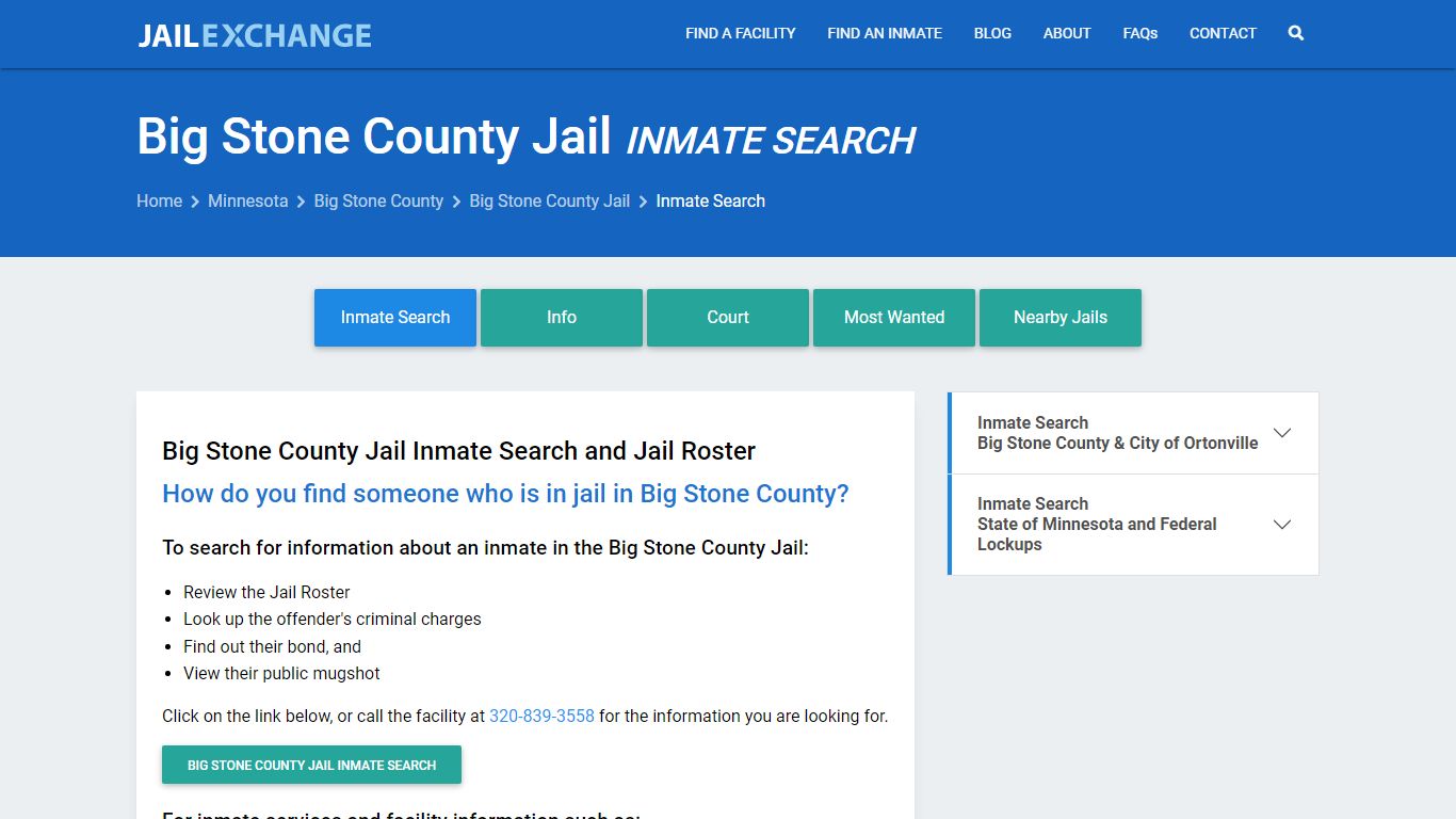 Inmate Search: Roster & Mugshots - Big Stone County Jail, MN
